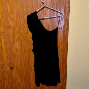 Beautiful black romper cold shoulder with drape sleeve